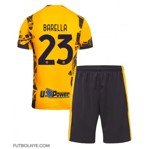 Camiseta Inter Milan Nicolo Barella #23 Tercera Equipación para niños 2024-25 manga corta (+ pantalones cortos)